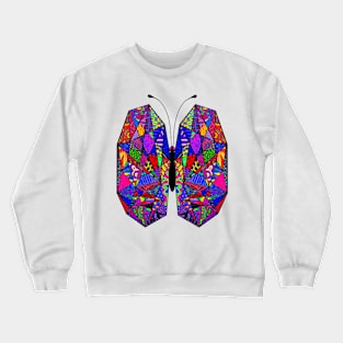 Geometric Butterfly Tangle with Transparent Background Crewneck Sweatshirt